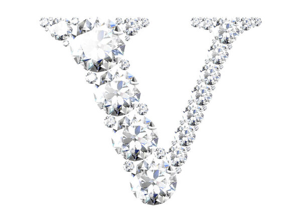 diamond letters with gemstones (high resolution 3D image)