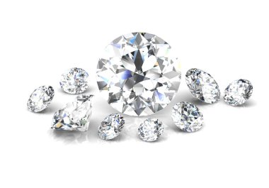 Güzel taşlar beyaz bir arka planda, 3d Illustration.3d işleme - illüstrasyon