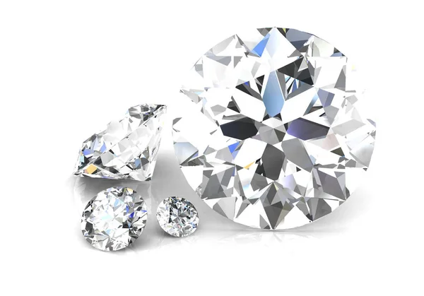 Diamant Witte Achtergrond Hoge Resolutie Beeld Illustratie — Stockfoto