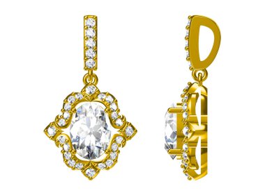 Beyaz arka plan .3d işleme üzerinde izole kolye