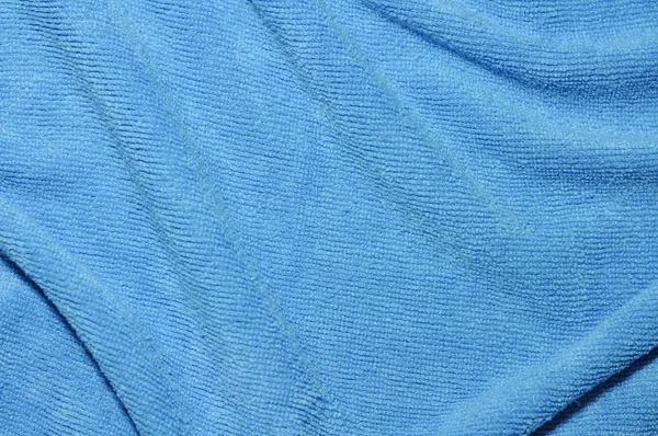 Fotoğraf mavi dalga mikrofiber kumaş doku — Stok fotoğraf