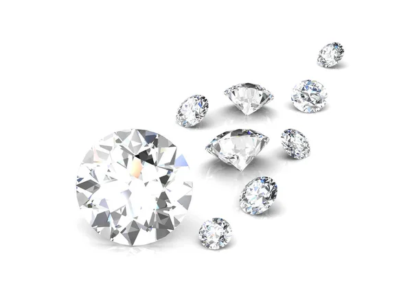 Diamante sobre fondo blanco, ilustración 3D . —  Fotos de Stock