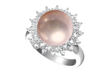 Alyans beyaz background.3d işleme üzerinde