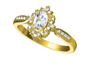 Alyans beyaz background.3d işleme üzerinde