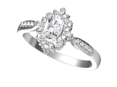 Alyans beyaz background.3d işleme üzerinde