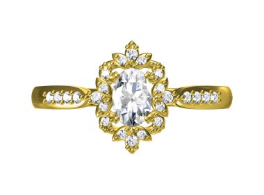 Alyans beyaz background.3d işleme üzerinde