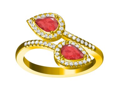 Alyans beyaz background.3d işleme üzerinde