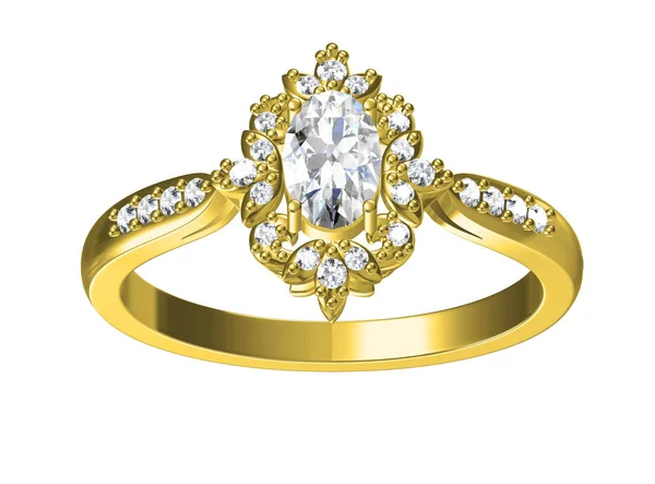 Wedding ring on white background.3D rendering — Stock Photo, Image