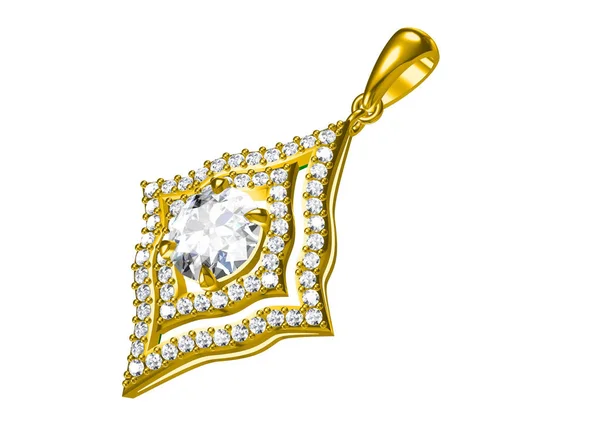 Diamond pendant isolated on white background  .3D rendering — Stock Photo, Image