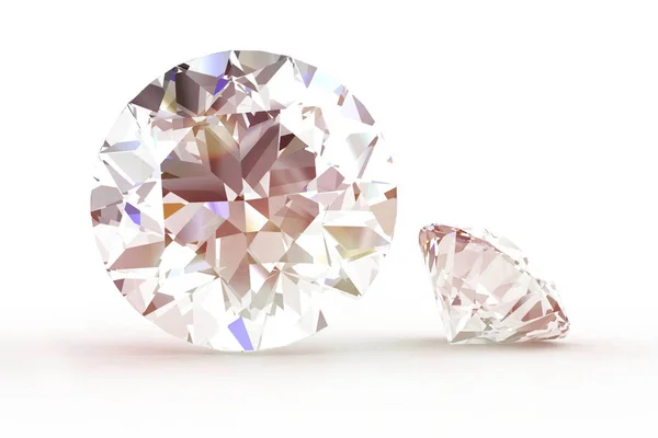 Fényes fehér gyémánt illusztráció. 3D renderelést. (nagy felbontású — Stock Fotó