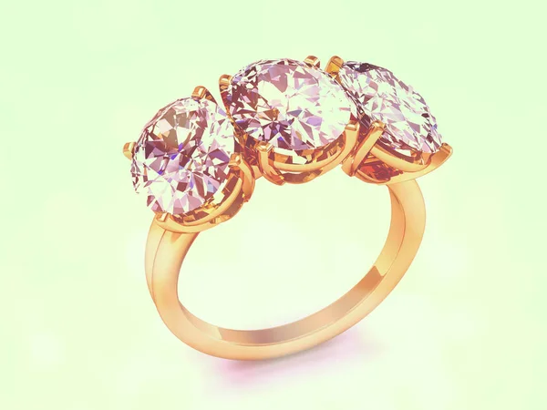 Cincin pernikahan dengan berlian. Tanda cinta. Perhiasan fashion .3D ren — Stok Foto