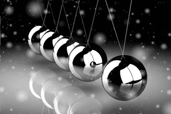 Vyvážení míče Newtonova kolébka (3d obraz s vysokým rozlišením) — Stock fotografie