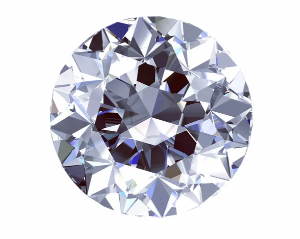 Błyszczący biały diament ilustracji. renderowanie 3D. (wysoka rozdzielczość — Zdjęcie stockowe