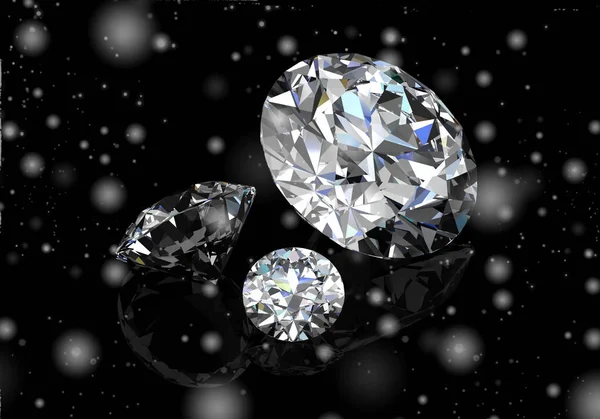 Glänzend weiße Diamant Illustration .3d Rendering. (hohe Auflösung — Stockfoto