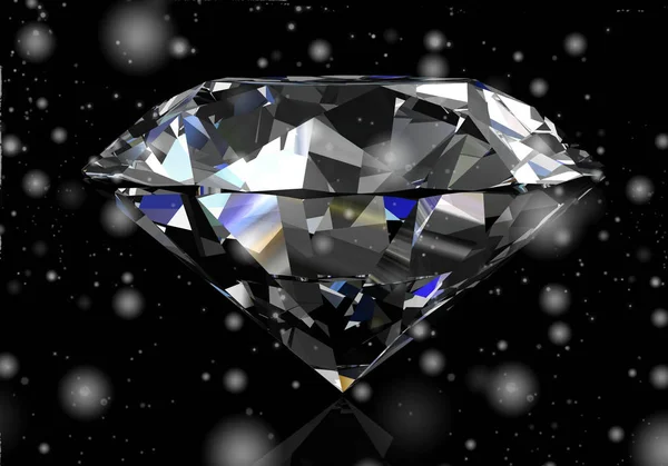 Glänsande vit diamant illustration. 3D-rendering. (högupplöst — Stockfoto