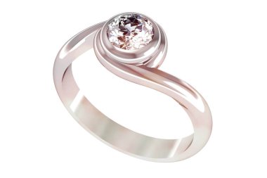 Elması olan alyans. Aşk işareti. Moda takılar. 3D Ren