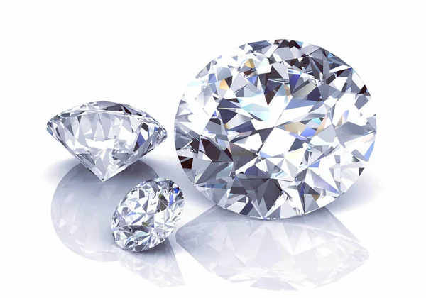 Ilustración brillante diamante blanco .3D representación. (alta resolución —  Fotos de Stock