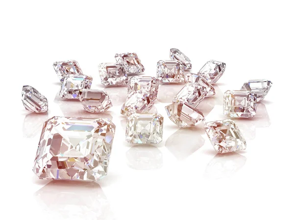 Shiny white diamond illustration .3D rendering.(high resolution — Stock Photo, Image