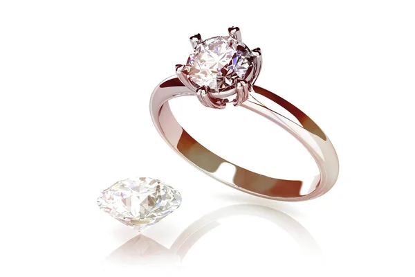 Обручальное кольцо с бриллиантом. Знак любви. Модные украшения. — стоковое фото