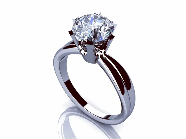 ダイヤモンドの結婚指輪愛のしるしファッションジュエリー.3dレン — ストック写真