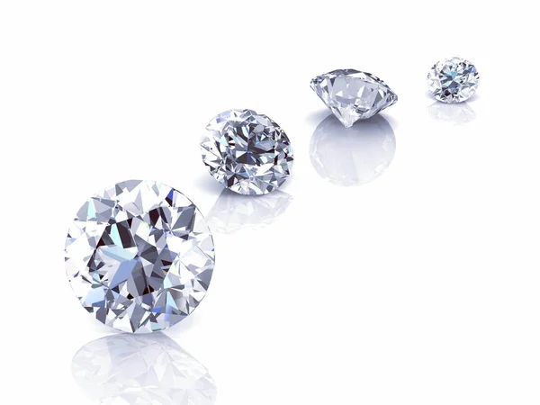 Glanzende witte diamant illustratie. illustratie 3D-rendering — Stockfoto