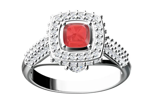 Cincin pernikahan dengan berlian. Tanda cinta. Perhiasan fashion .3D ren — Stok Foto