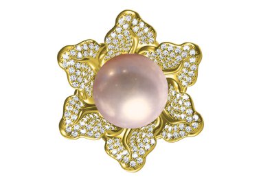 Beyaz arkaplandaki güzel kolye 3D oluşturma