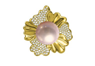 Beyaz arkaplandaki güzel kolye 3D oluşturma