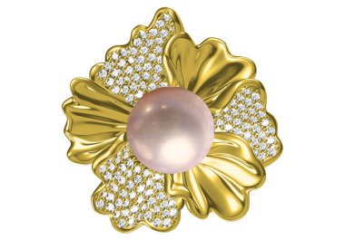 Beyaz arkaplandaki güzel kolye 3D oluşturma