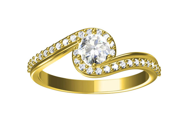 Обручальное кольцо с бриллиантом. Знак любви. Модные украшения.
