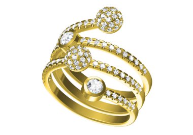 Elması olan alyans. Aşk işareti. Moda takılar. 3D Ren