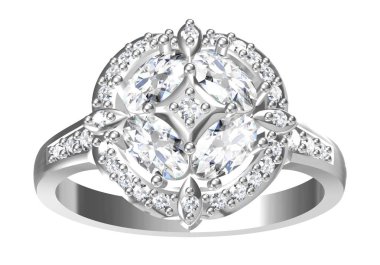 Elması olan alyans. Aşk işareti. Moda takılar. 3D Ren