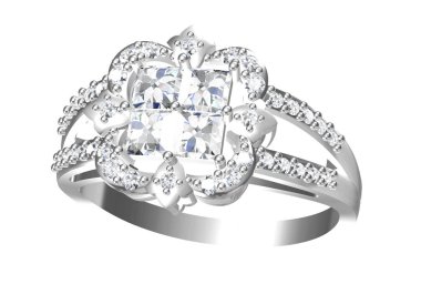 Elması olan alyans. Aşk işareti. Moda takılar. 3D Ren