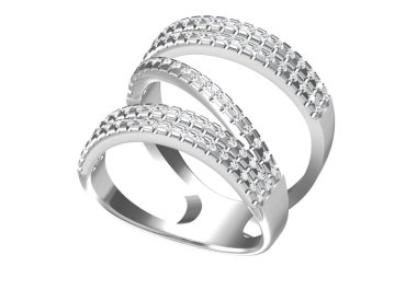 Elması olan alyans. Aşk işareti. Moda takılar. 3D Ren