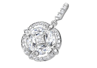 Beyaz arkaplandaki güzel kolye 3D oluşturma