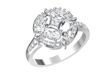 Elması olan alyans. Aşk işareti. Moda takılar. 3D Ren