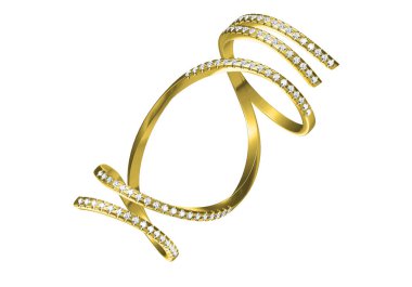 Elması olan alyans. Aşk işareti. Moda takılar. 3D Ren