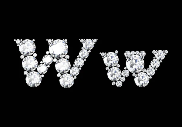 Letras de diamantes con piedras preciosas aisladas en negro.Representación 3D —  Fotos de Stock