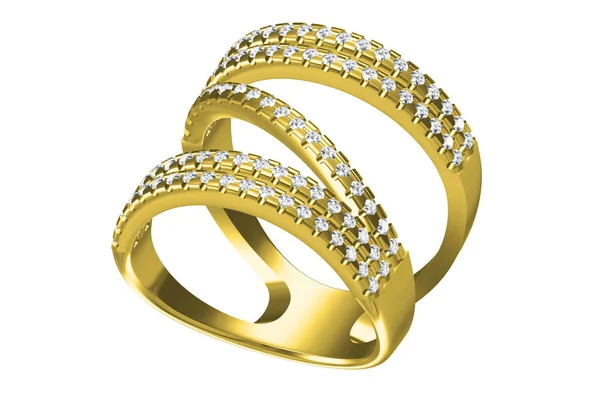 Vigselring med diamant. Tecken på kärlek. Mode smycken. 3D ren — Stockfoto