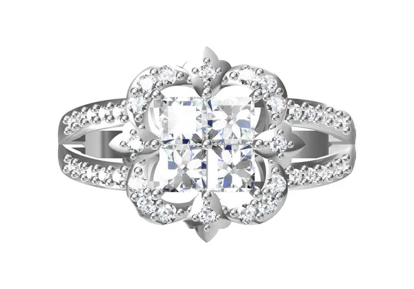 Karikagyűrű gyémánttal. Szerelem jele. Divat-ékszerek. 3D-s — Stock Fotó