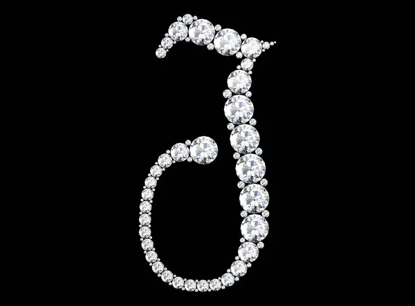 Lettere di diamanti con pietre preziose (immagine 3D ad alta risoluzione) — Foto Stock
