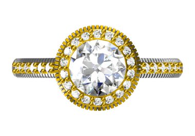 Beyaz arkaplandaki alyans 3D oluşturma