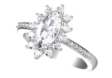 Beyaz arkaplandaki alyans 3D oluşturma