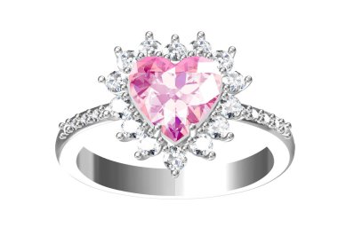 Beyaz arkaplandaki alyans 3D oluşturma