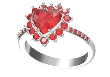 Beyaz arkaplandaki alyans 3D oluşturma