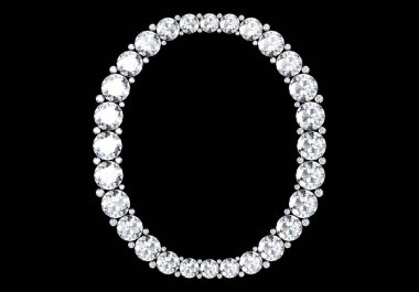 Siyah.3d render izole değerli taşlar ile elmas harfler