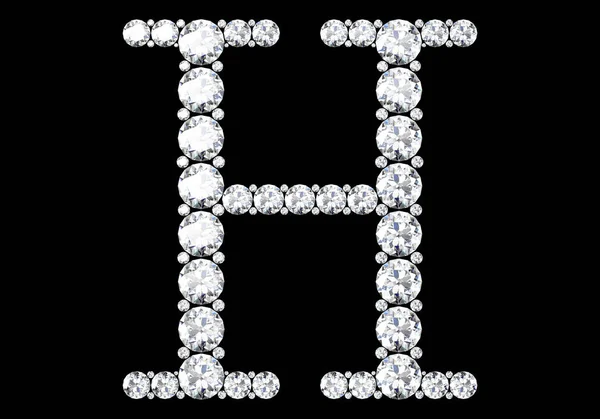 블랙에 고립 된 보석 다이아몬드 문자.3d 렌더링 — 스톡 사진