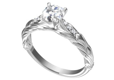 Beyaz arka planda güzel küpeler. 3B Hazırlama.