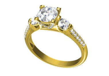 Beyaz arka planda güzel küpeler. 3B Hazırlama.