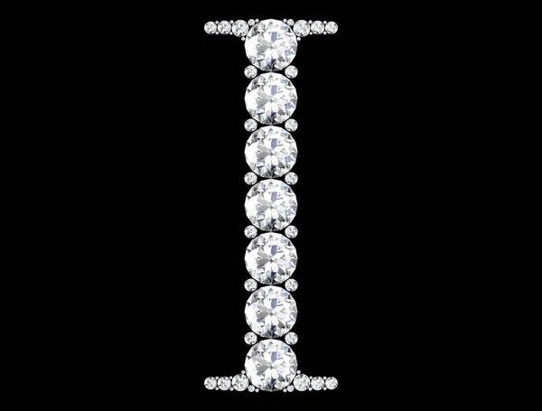 Diamanten Letters Met Edelstenen Geïsoleerd Zwart Weergave — Stockfoto